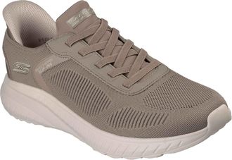 Skechers BOBS Sport Squad Chaos Solid Step Textile Mens Dark Taupe Standard Trainers - UK 12
