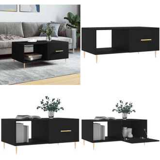 vidaXL Tavolino da Salotto Nero 90x50x40 cm in Legno Multistrato - Tavolino in legno - Tavolino nero