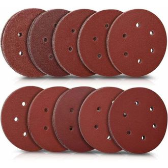 OEM 50 Discos Abrasivos Redondos - Papel De Lija Para Lijar - L&aacute;minas Abrasivas Adhesivas Con Cierre De Velcro - Granulometr&iacute;a De 40 A 400 - Di&aacute;metro 150 