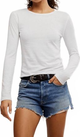 Free People Nova Long Sleeve Tee In White