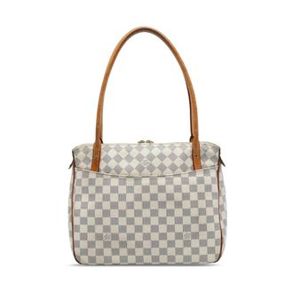 Louis Vuitton Pre-owned Shoulder Bags, female, White, Size: ONE SIZE Pre-owned Checkered Pattern Tote Bag