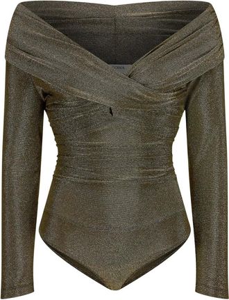 Nicowa Tops, Dames, Groen, L, Lamé-Jersey Elegant Body Awilono