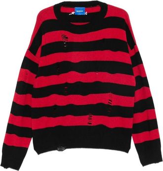 Dagger Distressed Striped Sweater