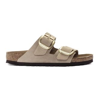Birkenstock Sliders, female, Beige, Size: 11 US Arizona Big Buckle Narrow Fit