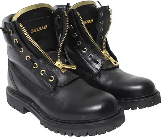 Balmain Womens Leather Taiga Bootie (Authentic Pre-Loved)