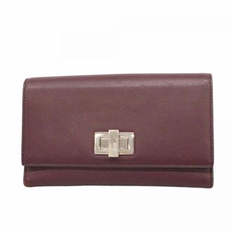 Fendi Purple Leather Long Wallet (Bi-Fold) (Pre-Owned)