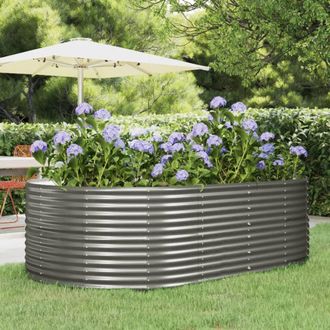 vidaXL Jardinera Arriate Acero Galvanizado Gris 212x140x68 Cm Vidaxl