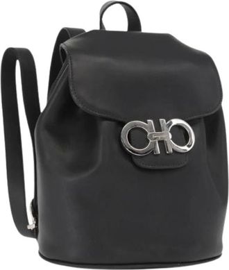 Ferragamo Pre-owned Backpacks, female, Black, Size: ONE SIZE Pre-owned Leather Backpack