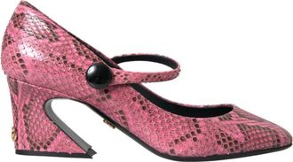 Dolce & Gabbana Roze Python Leren Mary Jane Hakken - Dames - Pumps - Roze - 39 EU - Leer - Schoenen