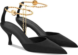 Ferragamo 70Mm Cable-Link Leather Chain Pump