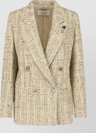 Lardini double breasted blazer textured fabric notch lapel