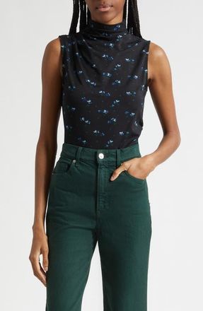 Veronica Beard Mylie Floral Sleeveless Top in Black Multi at Nordstrom, Size X-Small