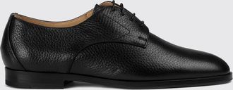 Doucal's Deerskin Derby Shoes with Round Toe and Leather Sole