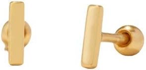 Made by Mary Mini Bar Stud Earrings in Gold Vermeil at Nordstrom