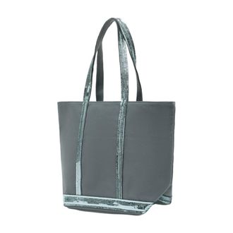 Vanessa Bruno Womens Cotton With Sequin Trim Tote Gray