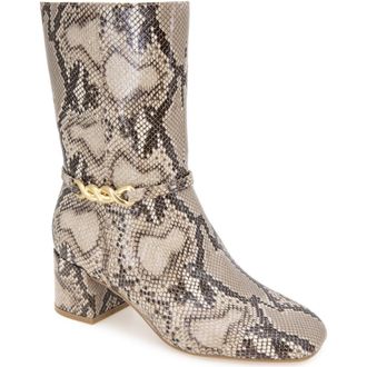 Kenneth Cole Reaction Lacey Block Heel Boot in Natural Snake at Nordstrom Rack, Size 5.5