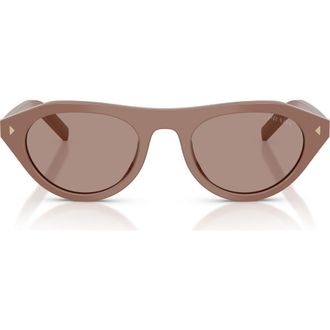 Prada 51mm Irregular Sunglasses in Pecan /Brown at Nordstrom