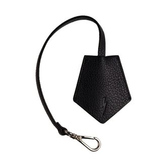 Neil Barrett Accessoires, Heren, Zwart, ONE Size, Leer, Leren Sleutelhanger - Tijdloze Elegantie