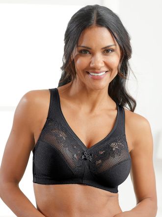 Glamorise Minimizer-BH GLAMORISE, Damen, Gr. 100, Cup C, schwarz, 40% Polyamid, 35% Polyester, 15% Baumwolle, 10% Elasthan, BHs Minimizer-BH