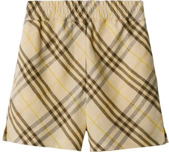 Burberry Check linen shorts - women - Linen/Flax/Cotton - 10 - Neutrals