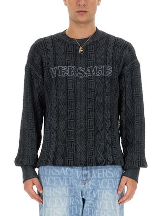 Versace Dark Grey Logo Sweaters
