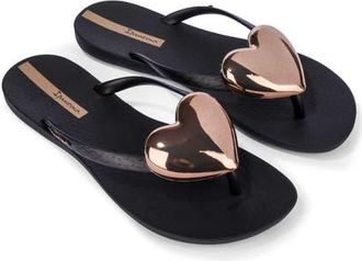 Ipanema Maxi Fashion IV Fip Flop in Black/bronze at Nordstrom, Size 10