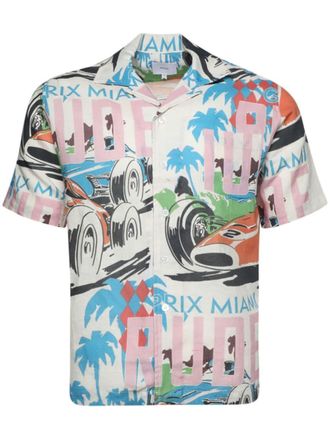 Rhude graphic-print silk shirt - White