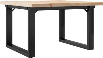 vidaXL Vidaxl - Coffee Table O-Frame 70x70x40.5 cm Solid Wood Pine and Steel