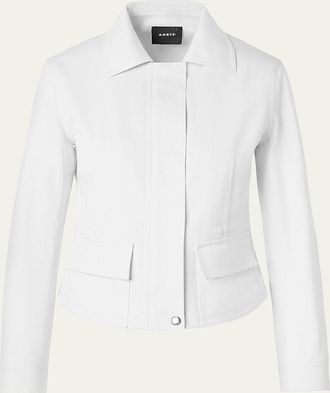 Akris Hugh Stretch Denim Zip Jacket