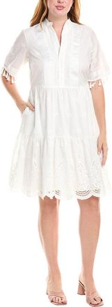 Tahari by ASL Plus Embroidered Tiered Mini Dress