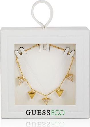 Guess Cubic Zirconia Triangle Charm Line Bracelet in Goldtone at Nordstrom Rack