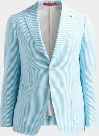 Isaia Seersucker Cotton-Silk Jacket