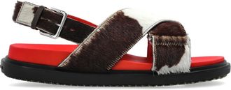 Marni Schoenen, Dames, Bruin, 41 EU, Leer, Fussbett Sandaal