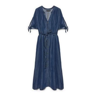 Fiorella Rubino Power Lange Overhemdjurk - Dames - Shirt Kleedjes - Blauw - 5XL - Kleedjes