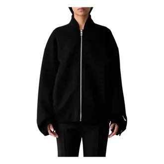Sportmax Jassen, Dames, Zwart, S, Wol, Pure Wool Double Bomber