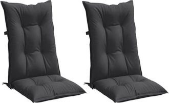 vidaXL Vidaxl - Cojines silla respaldo alto 2 uds tela gris antracita melange
