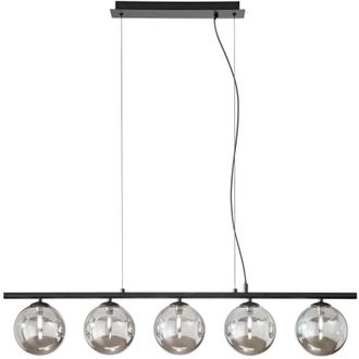 Luce-Ambiente-Design Luce Ambiente E Design - Sospensione lineare honey in metallo nero con cinque diffusori fum&egrave;