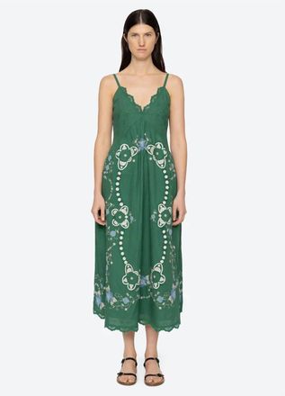 Sea New York Vesna Slip Dress In Green
