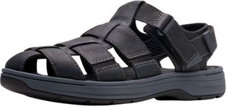 Clarks Mens Saltway Cove Sandals, Black (Black Leather), 6.5 UK