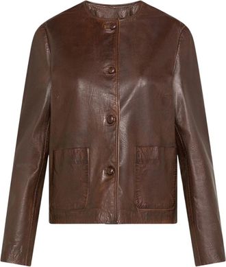 Seventy Korte leren jas - Dames - Leren en Su&egrave;de Jassen - Bruin - S - Leer - Jassen
