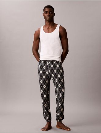 Calvin Klein Mens Icon Cotton Stretch Sleep Joggers - Black - XL