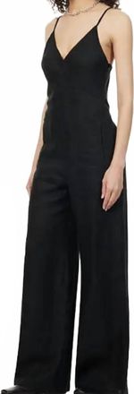 Rivet Utility Pre-Loved Foxy Linen Jumpsuit In Black