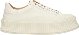 Jil Sander White Fabric Platform Womens Sneakers