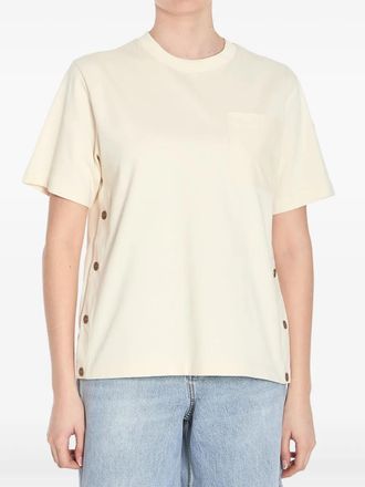 Moncler Dames Witte Katoenen T-shirt
