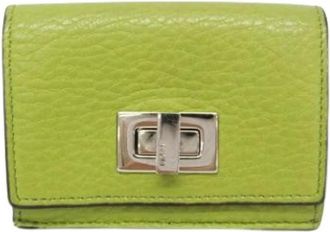 Fendi Pre-owned Peekaboo 8M0426 Portemonnee - Dames - Vintage Accessoires - Groen - ONE Size - Leer - Vintage