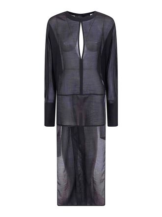 Darkpark Marine Keyhole Neckline Voile Shirt