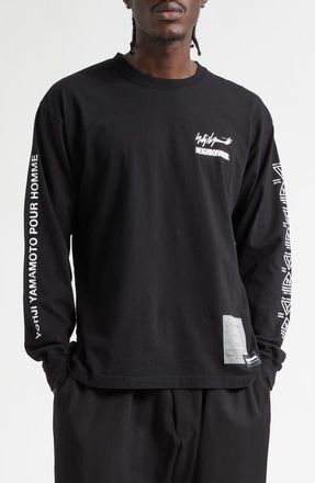 Yohji Yamamoto x NEIGHBORHOOD Long Sleeve Logo Graphic T-Shirt in Black at Nordstrom, Size 5