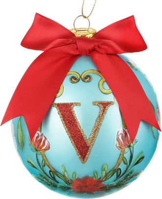 KASANOVA Pallina Natale lettera V 10 cm Royal Garden