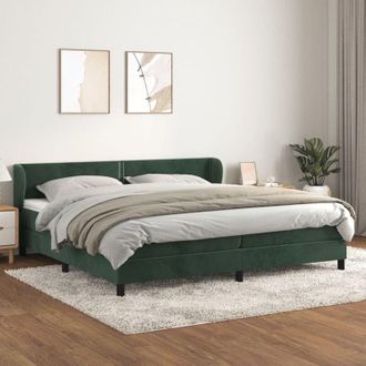 vidaXL Vidaxl - Cama Box Spring Con Colch&oacute;n Terciopelo Verde Oscuro 200x200 Cm