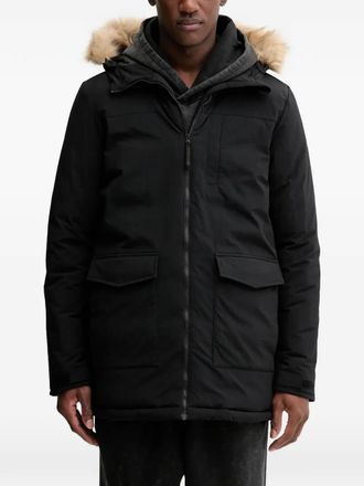 adidas hooded parka coat - men - Artificial Fur/Fabric - S - Black